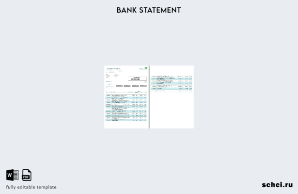 цифровая загрузка шаблона страниц выписки по банковскому счету NCB Саудовской Ар